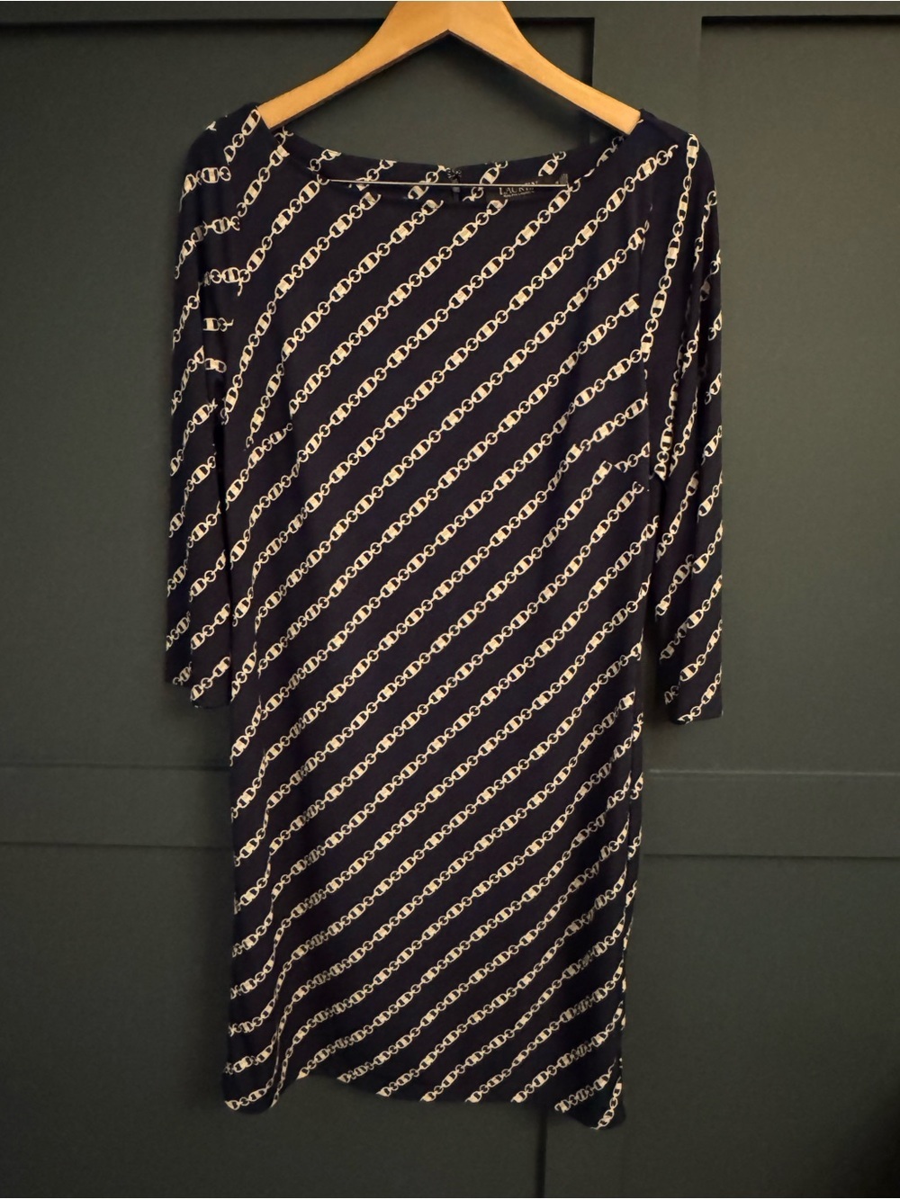 Ralph Lauren Dress with Diagonal Chain Print